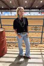 Load image into Gallery viewer, BLACK Vallejo Velvet Button Up