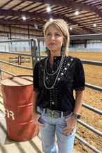 Load image into Gallery viewer, BLACK Vallejo Velvet Button Up