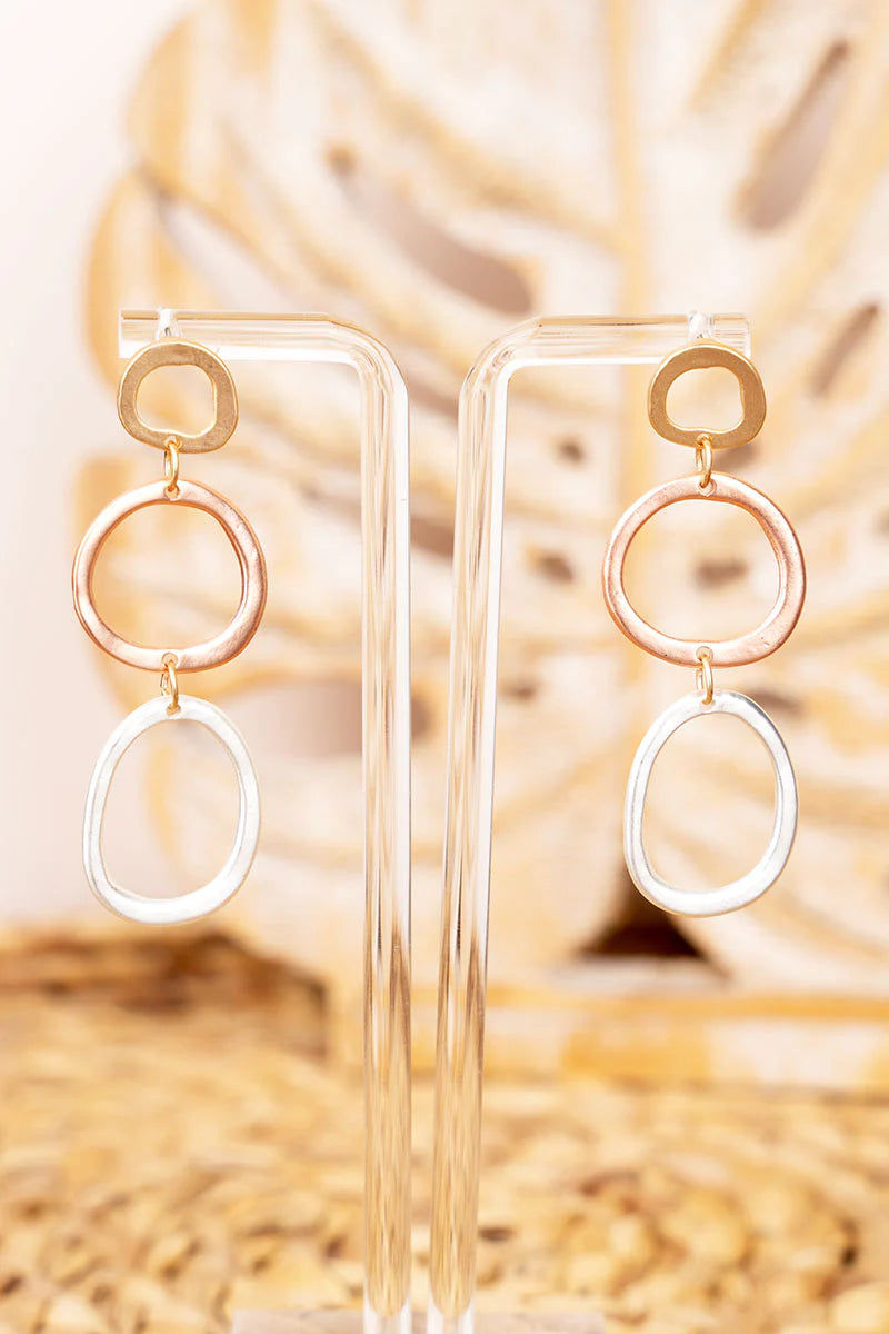 Give Me A Call Tri-Tone Earrings