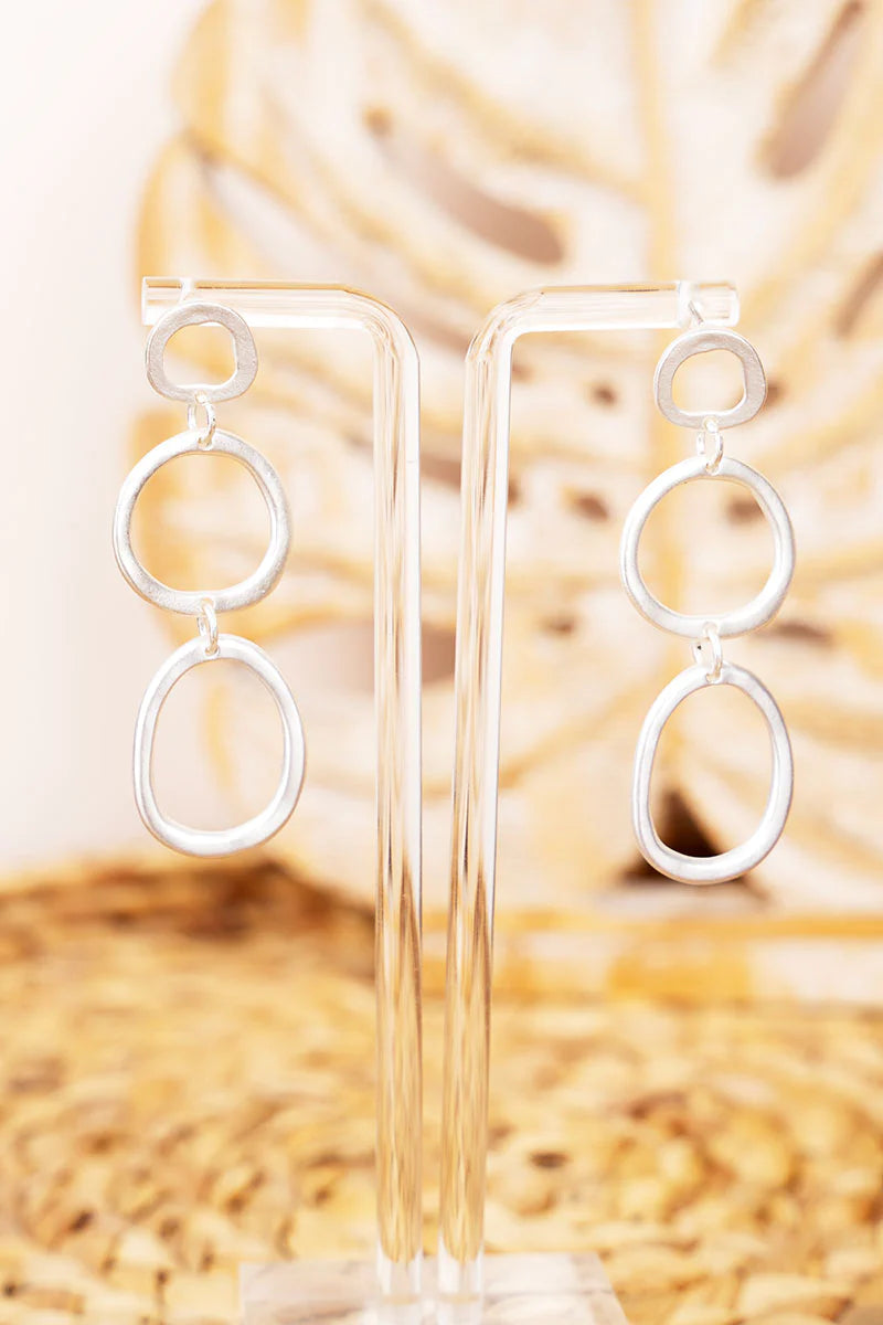 Give Me A Call Silvertone Earrings