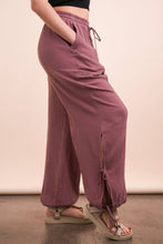 Load image into Gallery viewer, Side Tunnel Harem Pants with Lace Trim
