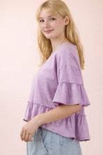 Load image into Gallery viewer, Lavender Ruffle Crop
