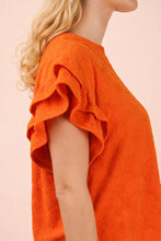 Load image into Gallery viewer, Orange Floral Textured Shorts Set
