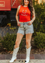 Load image into Gallery viewer, L&amp;B Vintage Studded Frayed Mid Rise Shorts
