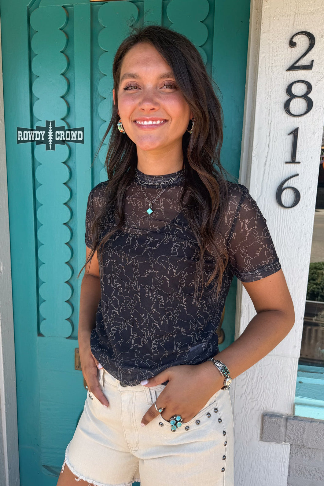 Lariat Mesh Top