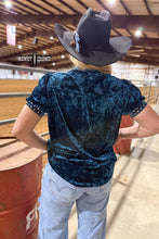 Load image into Gallery viewer, TEAL Vallejo Velvet Button Up
