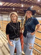 Load image into Gallery viewer, TEAL Vallejo Velvet Button Up
