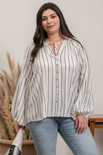 Load image into Gallery viewer, STRIPED PEASANT TOP-PLUS
