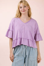 Load image into Gallery viewer, Lavender Ruffle Crop
