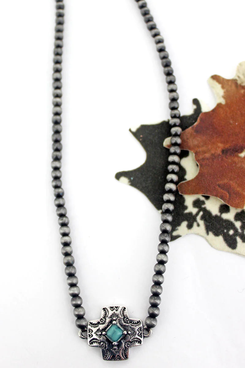 La Cruz Silver Pearl Choker