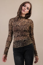 Load image into Gallery viewer, High Neck Fitted Sheer Mesh Lace Knit Top
