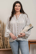 Load image into Gallery viewer, STRIPED PEASANT TOP-PLUS

