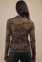 Load image into Gallery viewer, High Neck Fitted Sheer Mesh Lace Knit Top
