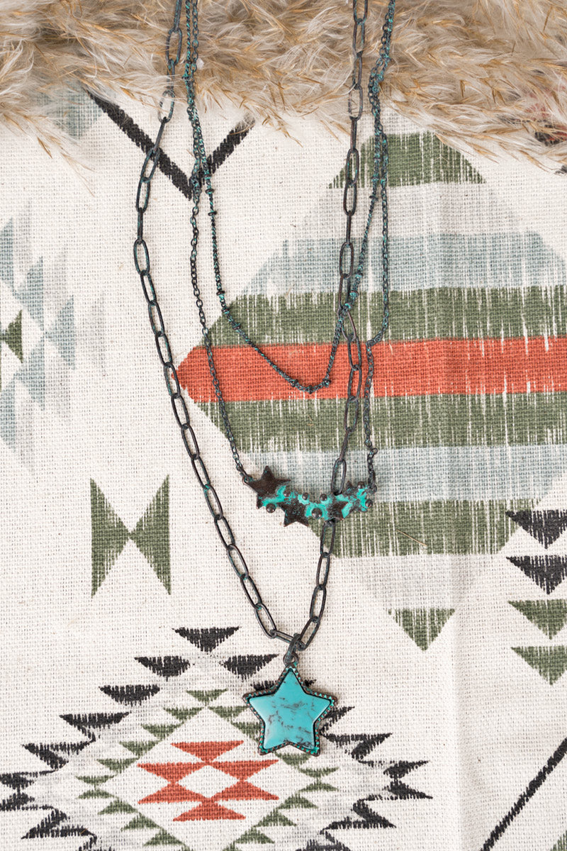 Turquoise Star Layered Necklace