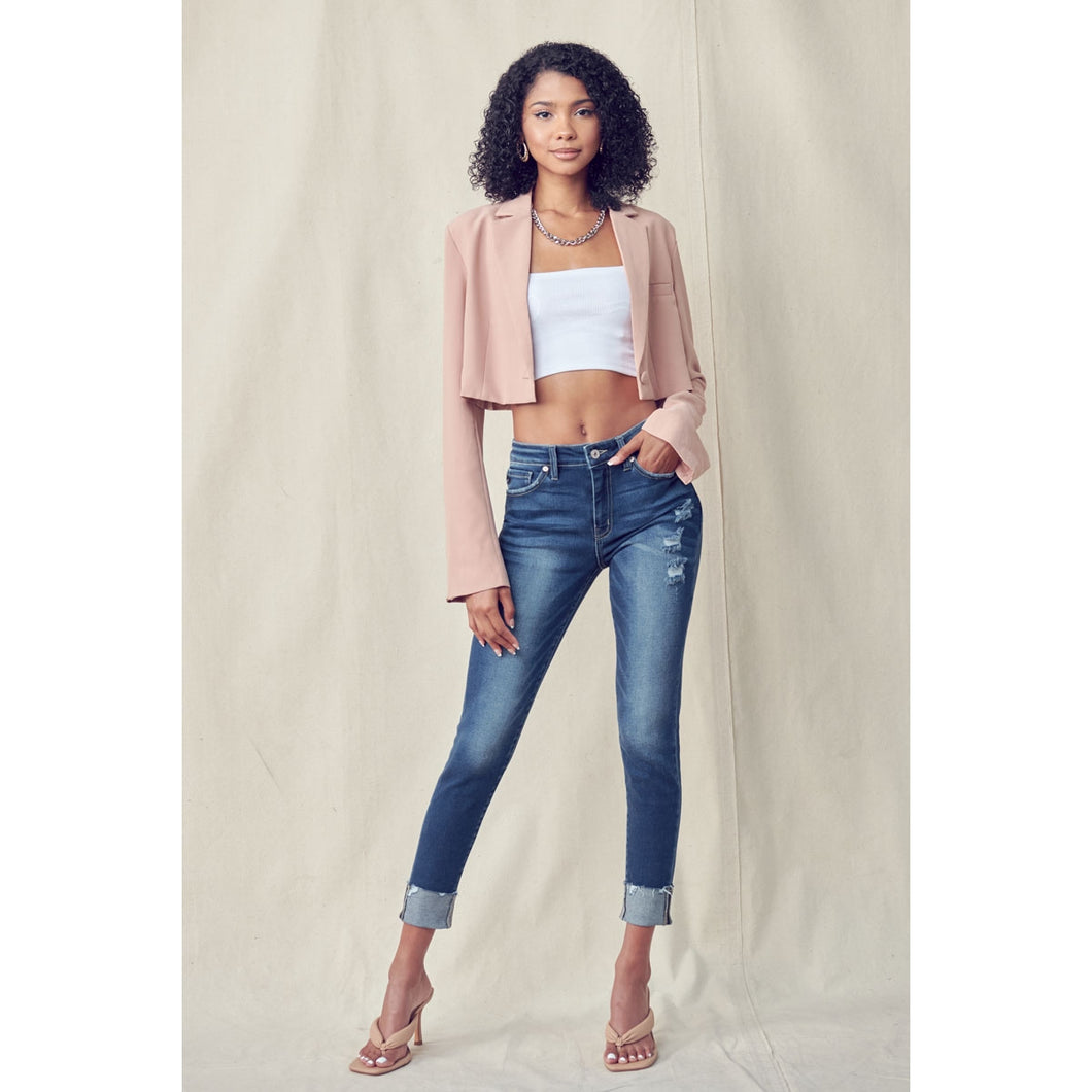 Gemma High Rise Skinny Jeans- Dark Wash