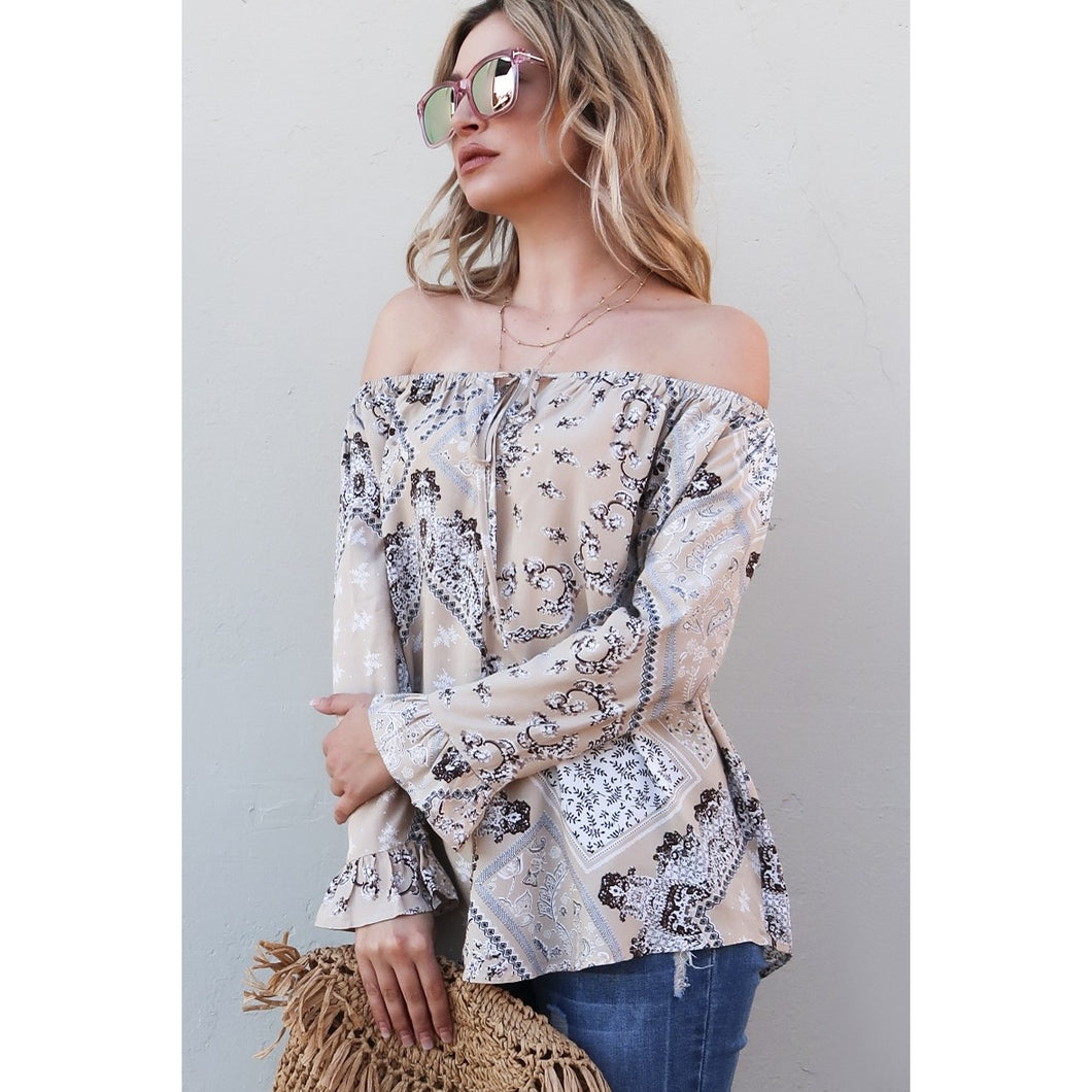 Paisley Off the Shoulder Top