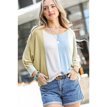 Load image into Gallery viewer, Color Block Dolman Sleeve Top
